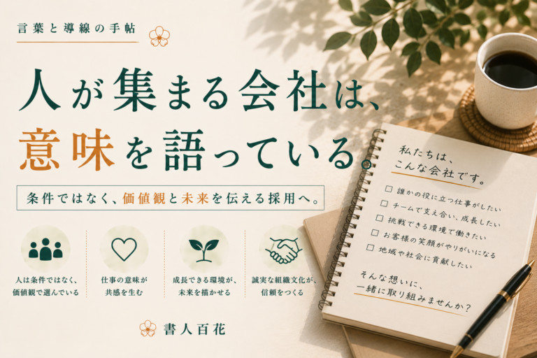 人が集まらない会社が見落としていること｜求人票より先に整えるべき言葉