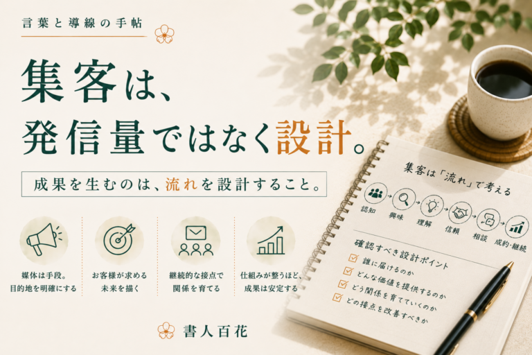 SNSもブログも頑張っているのに集客できない理由｜見るべきは発信量ではなく設計