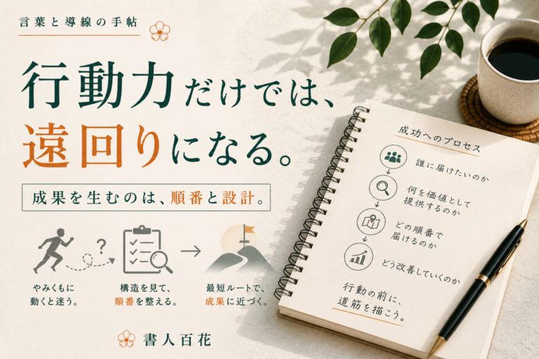 行動力がある人ほど遠回りになる理由｜成果を出す準備と設計の考え方