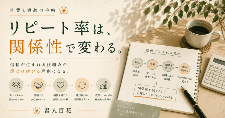 リピート率が高い会社は「商品」ではなく「関係性」を設計している