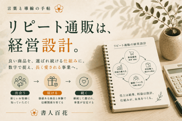 リピート通販は、販売手法ではなく経営設計です