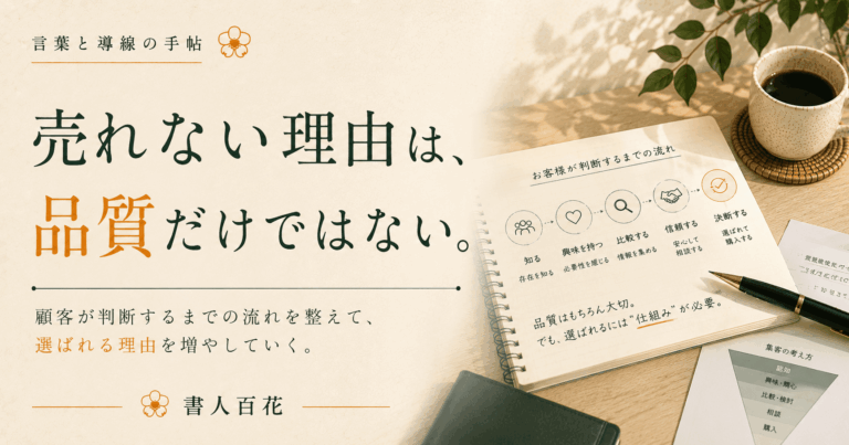 売れない理由を「品質」から「意思決定の仕組み」へ見直してみる