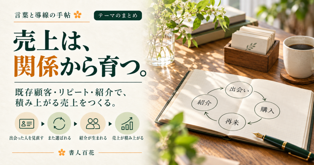 言葉と導線の手帖 テーマのまとめ「売上は、関係から育つ。」